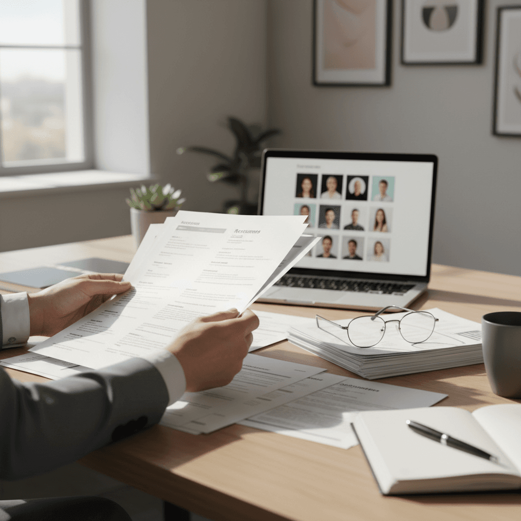 Recruteur analysant les données d'entreprises pour trouver les meilleurs prospects de talent